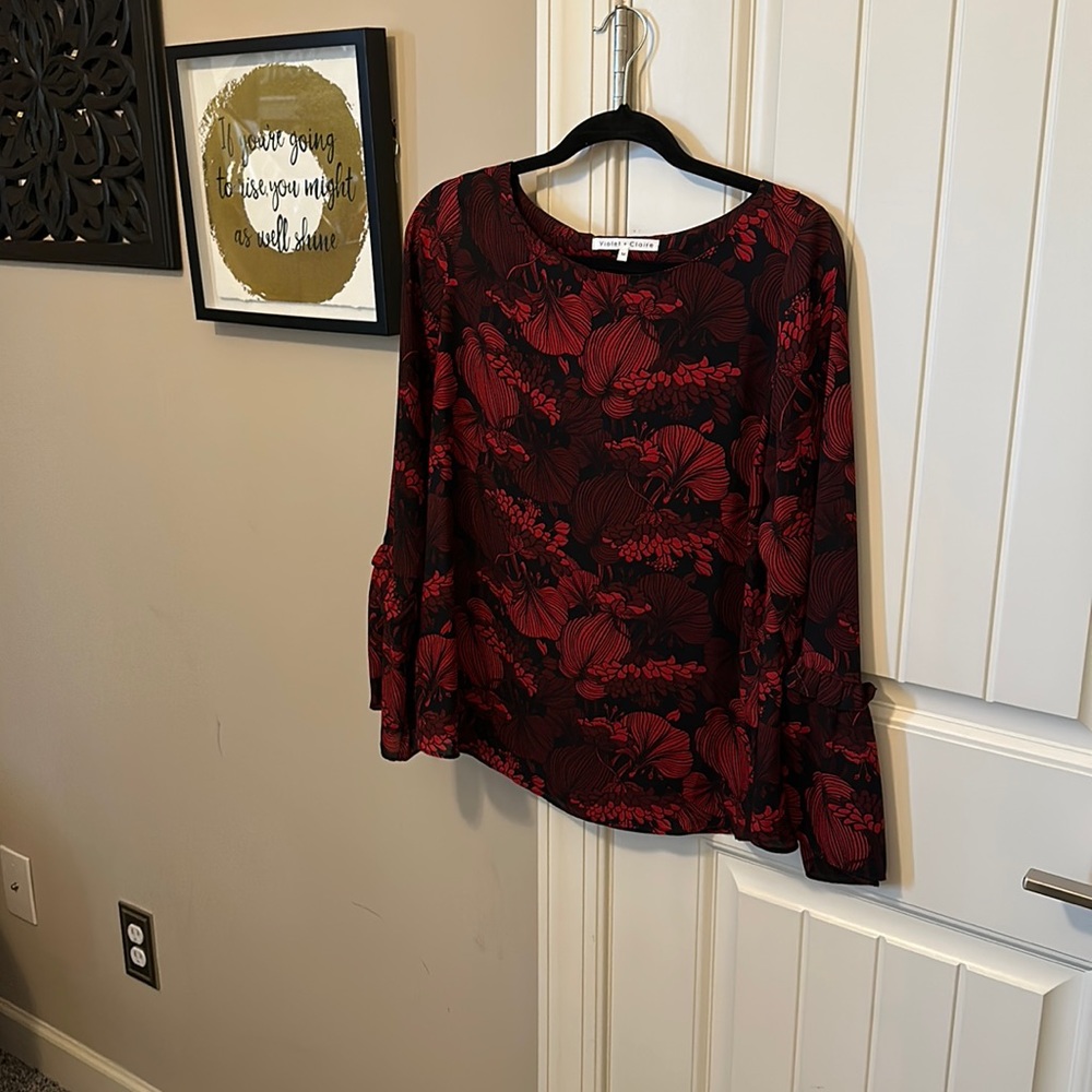 Beautiful Red Floral Blouse